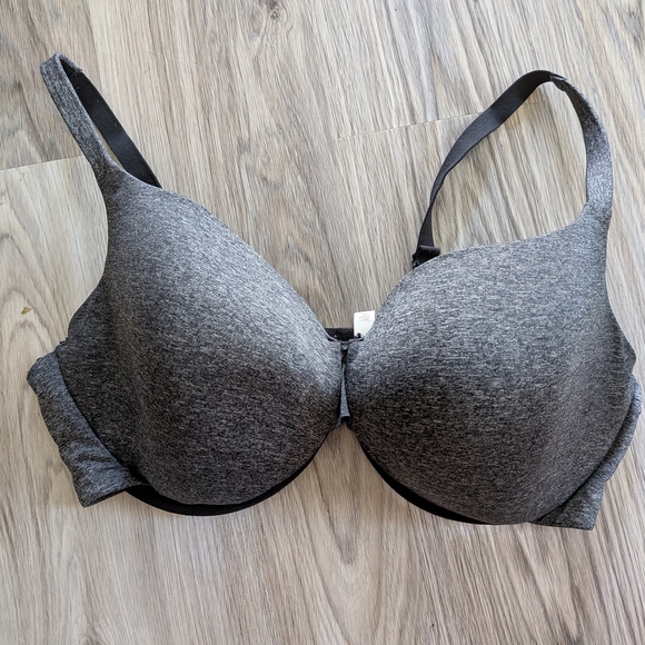 Cacique Classic Black Gray Bra. 46DDD. Plus Size. Like New. Underwire - Picture 1 of 4